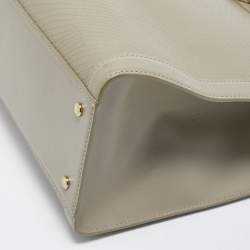 Pre Owned Aigner Grey Python Embossed Leather Cavallina Tote