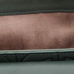 Aigner Green Logo Embossed Leather Pria Chain Shoulder Bag
