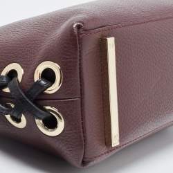 Aigner Burgundy/Black Leather Carla Top Handle Bag