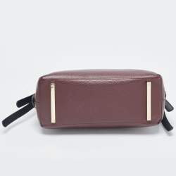 Aigner Burgundy/Black Leather Carla Top Handle Bag