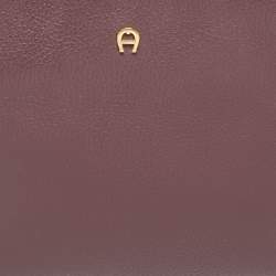 Aigner Burgundy/Black Leather Carla Top Handle Bag