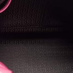 Pre Owned Aigner Dark Pink/Beige Monogram Canvas and Leather Cavallina Tote