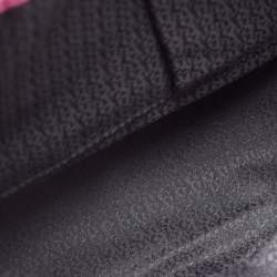 Pre Owned Aigner Pink Croc Embossed Leather Double Zipped Satchel