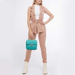 Aigner Green Embossed Leather Genoveva Top Handle Bag
