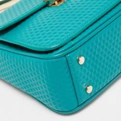 Aigner Green Embossed Leather Genoveva Top Handle Bag