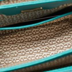 Aigner Green Embossed Leather Genoveva Top Handle Bag