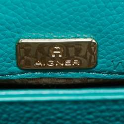 Aigner Green Embossed Leather Genoveva Top Handle Bag