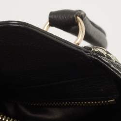 Aigner Black/White Signature Canvas and Leather Logo Satchel