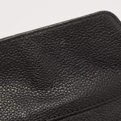 Aigner Black/White Signature Canvas and Leather Logo Satchel