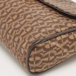 Pre Owned Aigner Brown Monogram Coated Canvas Genoveva Crossbody Bag