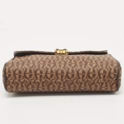 Pre Owned Aigner Brown Monogram Coated Canvas Genoveva Crossbody Bag
