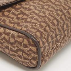 Pre Owned Aigner Brown Monogram Coated Canvas Genoveva Crossbody Bag