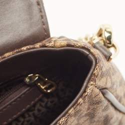 Pre Owned Aigner Brown Monogram Coated Canvas Genoveva Crossbody Bag