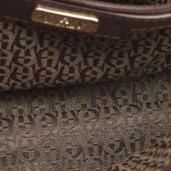 Pre Owned Aigner Brown Monogram Coated Canvas Genoveva Crossbody Bag