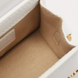 Jacquemus White Leather Mini Le Chiquito Top Handle Bag