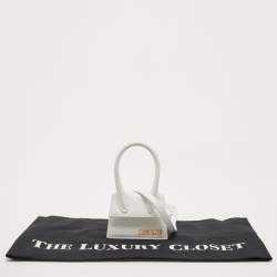 Jacquemus White Leather Mini Le Chiquito Top Handle Bag
