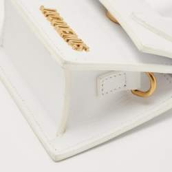 Jacquemus White Leather Mini Le Chiquito Top Handle Bag