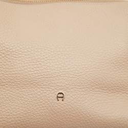 Aigner Beige/Black Leather Braided Top Handle Bag