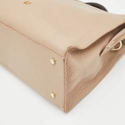 Aigner Beige/Black Leather Braided Top Handle Bag