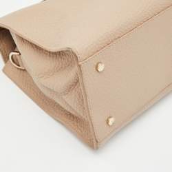 Aigner Beige/Black Leather Braided Top Handle Bag