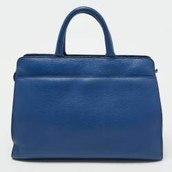 Aigner Blue Leather Cybill Tote