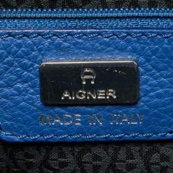 Aigner Blue Leather Cybill Tote