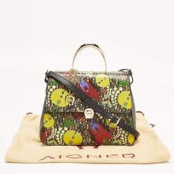 Aigner Multicolor Signature Coated Canvas And Leather Genoveva Top Handle Bag