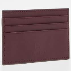 Pre Owned Aigner Burgundy Leather Card Holder
