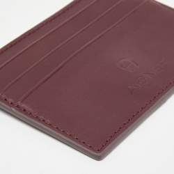 Pre Owned Aigner Burgundy Leather Card Holder