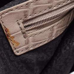 Aigner Grey Croc Embossed Leather Hobo