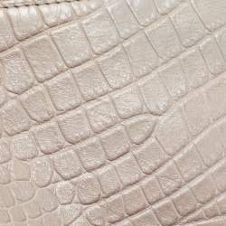 Aigner Grey Croc Embossed Leather Hobo