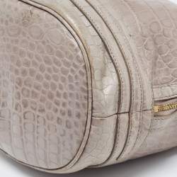 Aigner Grey Croc Embossed Leather Hobo