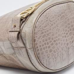 Aigner Grey Croc Embossed Leather Hobo