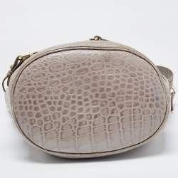 Aigner Grey Croc Embossed Leather Hobo