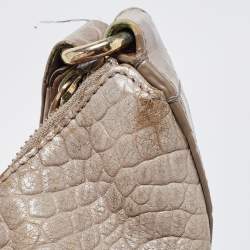 Aigner Grey Croc Embossed Leather Hobo
