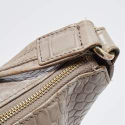 Aigner Grey Croc Embossed Leather Hobo