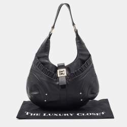 Pre Owned Aigner Black Leather Hobo