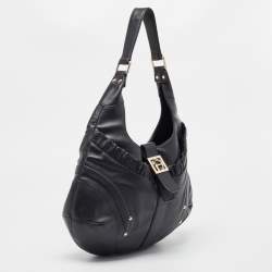 Pre Owned Aigner Black Leather Hobo