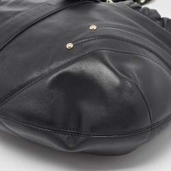 Pre Owned Aigner Black Leather Hobo
