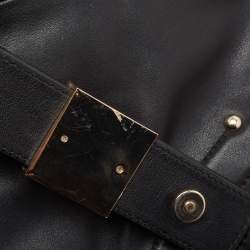 Pre Owned Aigner Black Leather Hobo