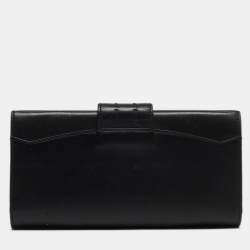 Aigner Black Leather Logo Continental Wallet