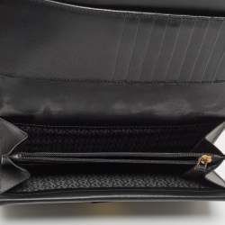 Aigner Black Leather Logo Continental Wallet