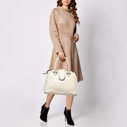 Aigner Light Beige Leather Frame Satchel