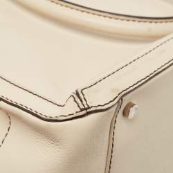 Aigner Light Beige Leather Frame Satchel
