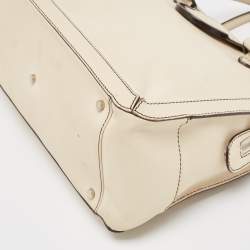 Aigner Light Beige Leather Frame Satchel