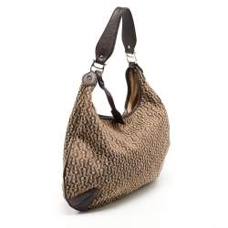 Aigner Beige/Brown Signature Canvas and Leather Hobo