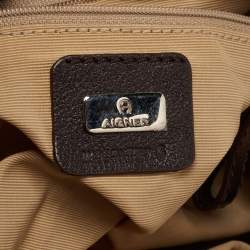 Aigner Beige/Brown Signature Canvas and Leather Hobo