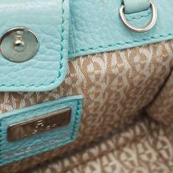 Pre Owned Aigner Turquoise Leather Micro Cybill Crossbody Bag