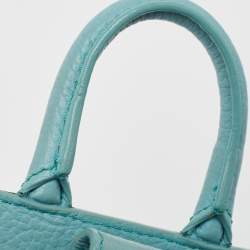 Pre Owned Aigner Turquoise Leather Micro Cybill Crossbody Bag