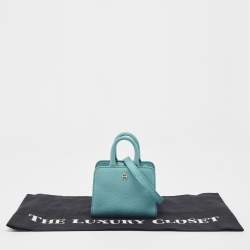 Pre Owned Aigner Turquoise Leather Micro Cybill Crossbody Bag